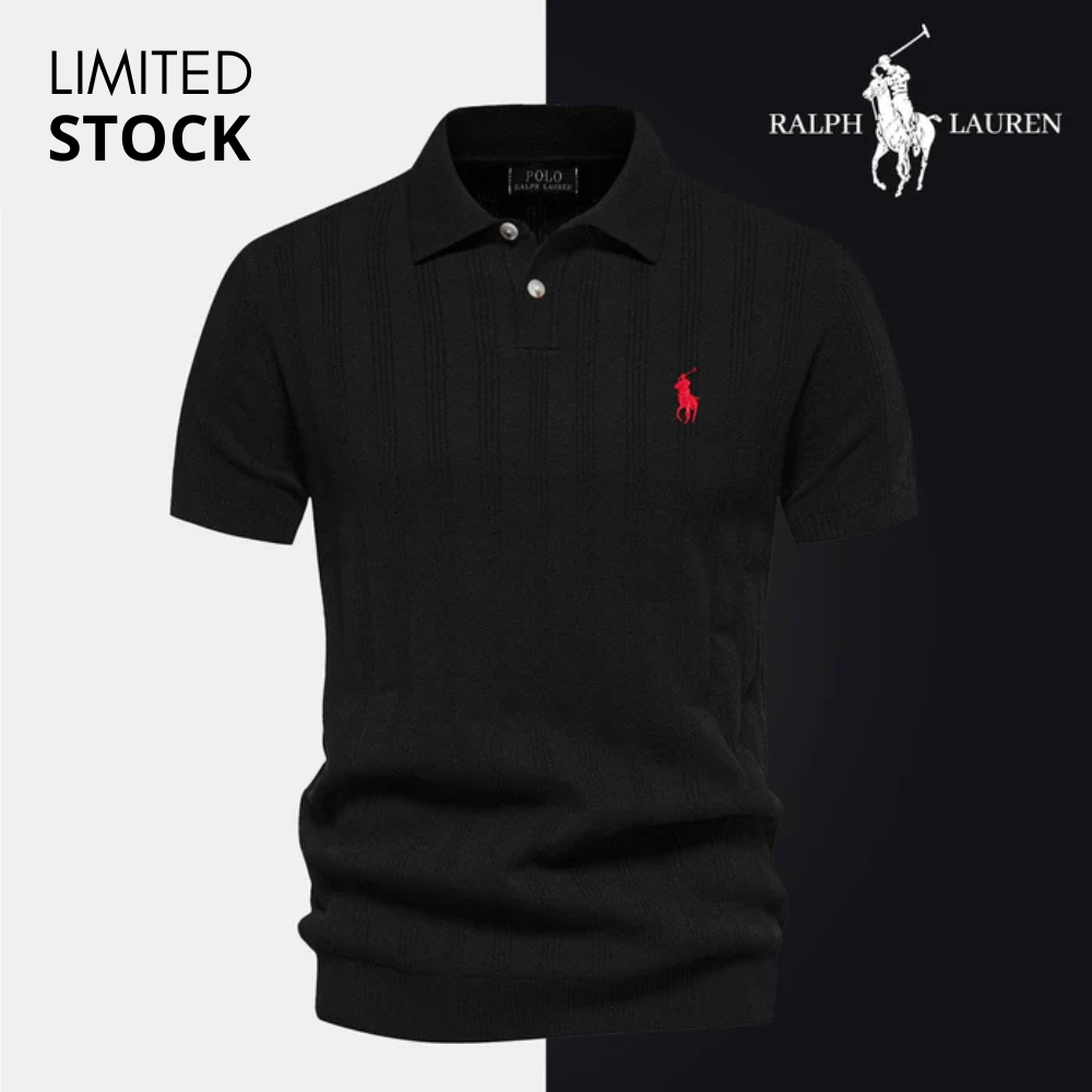 Men's Textured Knit Polo Shirt RL