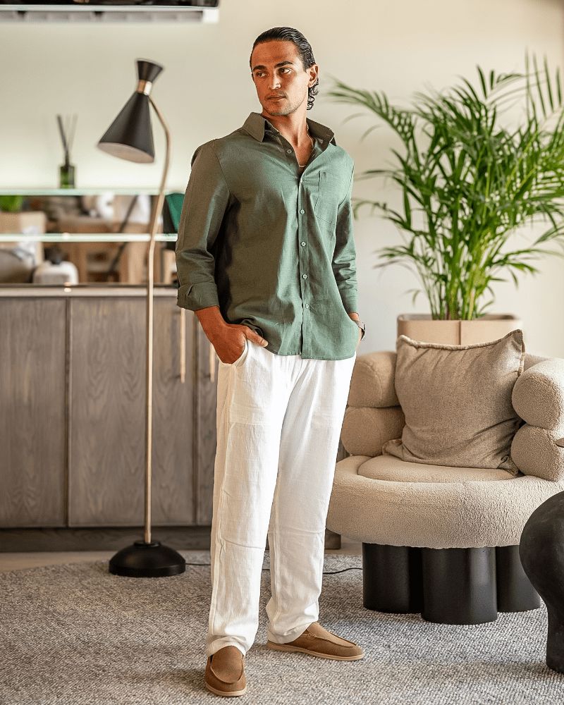 Old Money Linen Set (Long Sleeve)