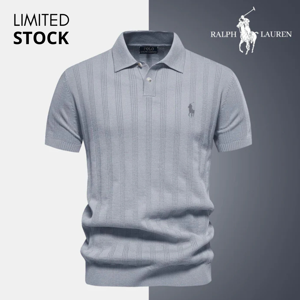 Men's Textured Knit Polo Shirt RL
